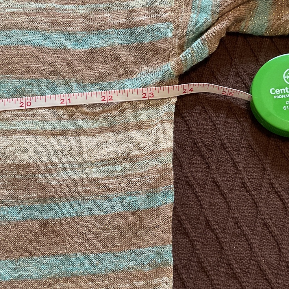 Tommy Bahama Beige, Brown and Teal Striped Top - Picture 6 of 8